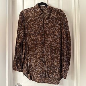 Zara Animal Print Button Down